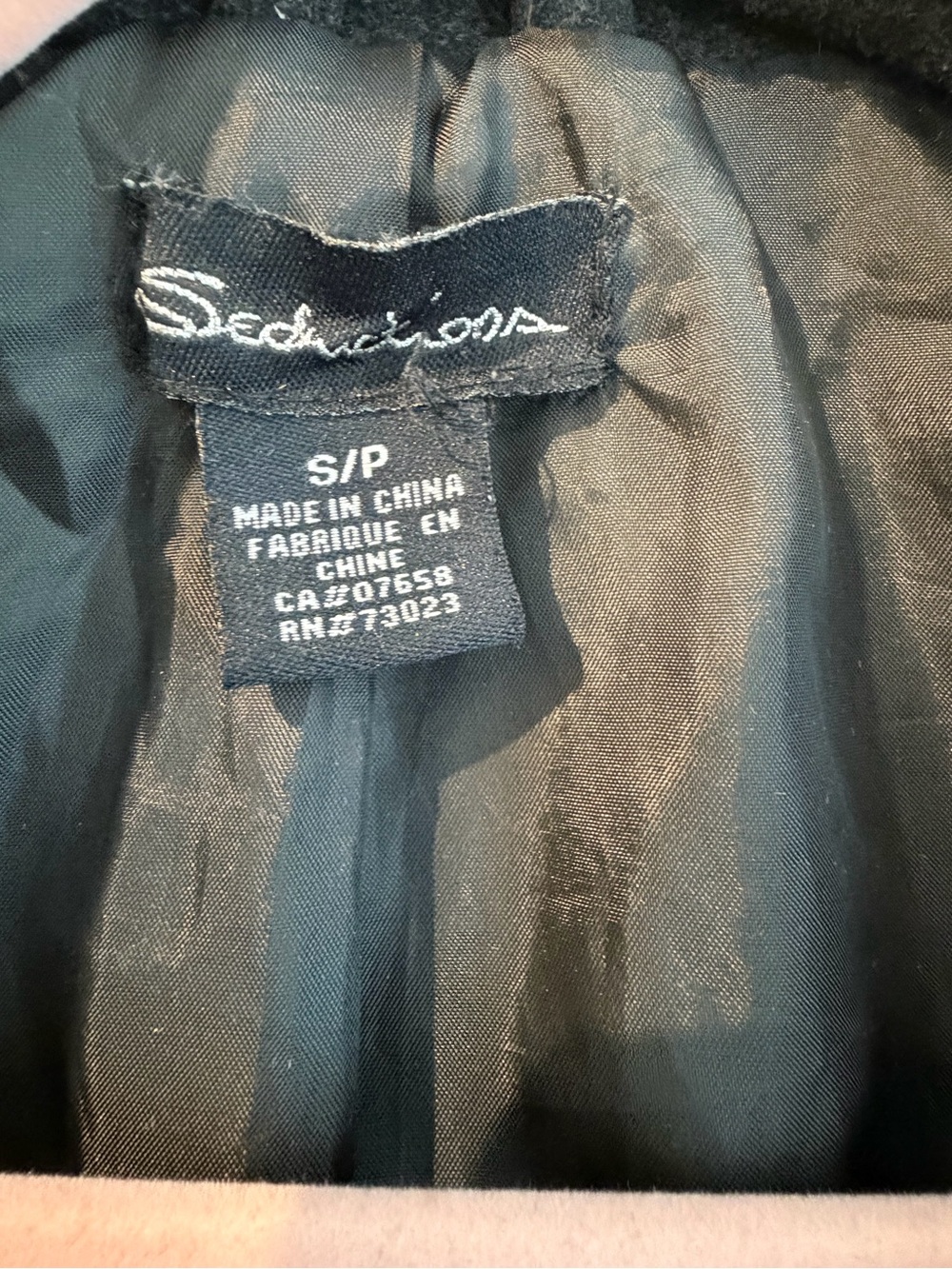 Womens Black Double-Breasted Wool Peacoat with Belt #y2k - Picture 5 of 5